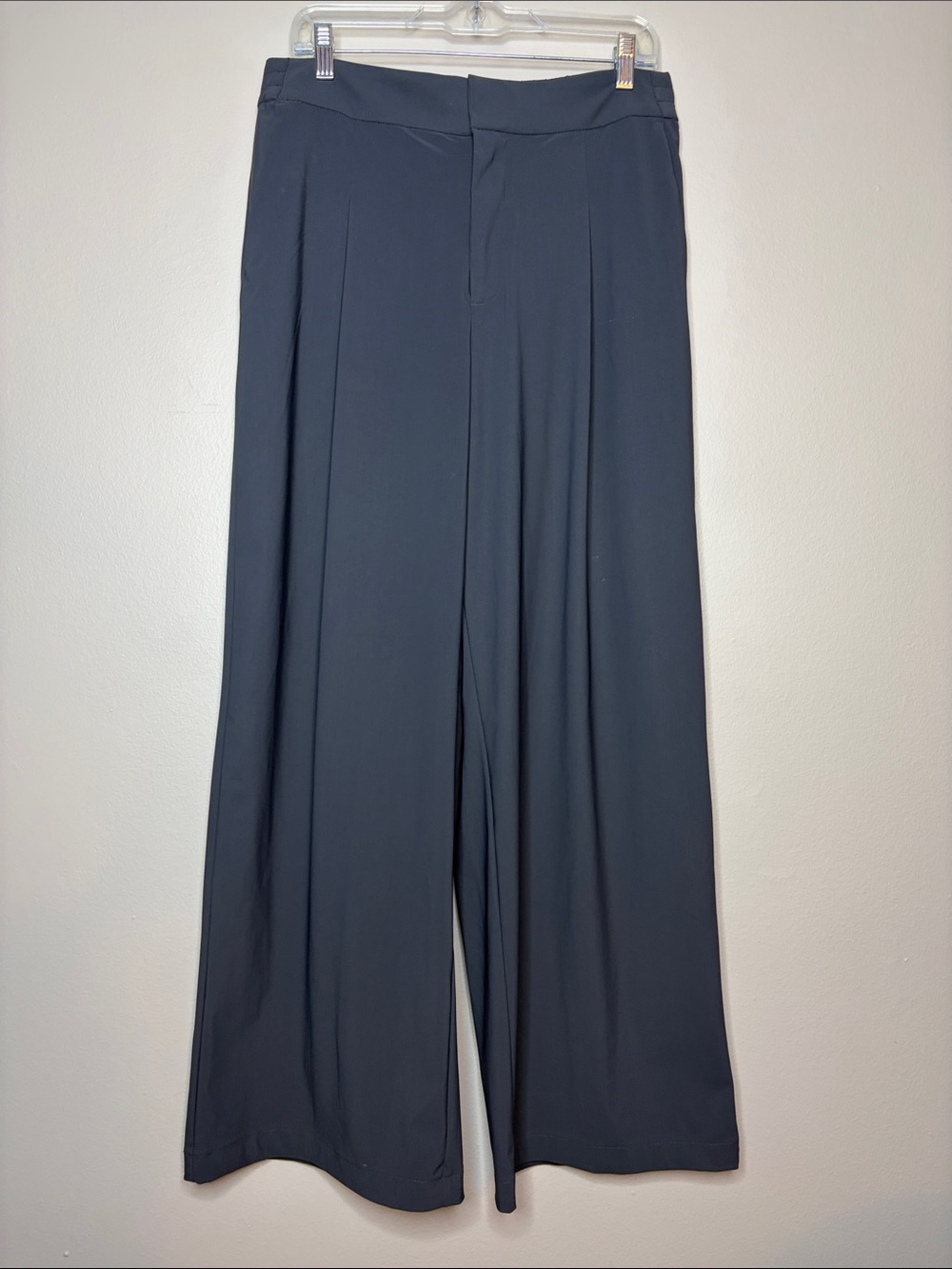 Athleta Pinnacle High Rise Trouser Dark Grey Wide Leg Size 12
